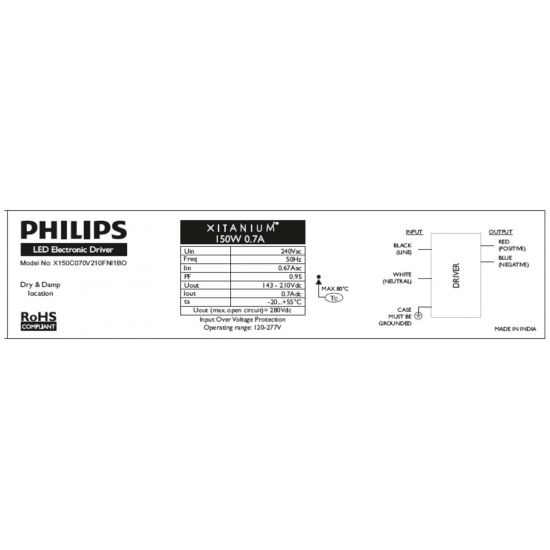 Philips Xitanium 150W 0.7A 240V OEM Driver Philips Xitanium 150W 0.7A 240V OEM Driver