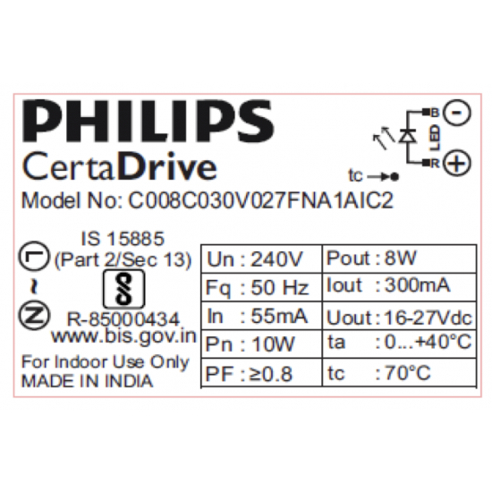 Philips CertaDrive 8W 300mA - 929003422006 Philips CertaDrive 8W 300mA - 929003422006
