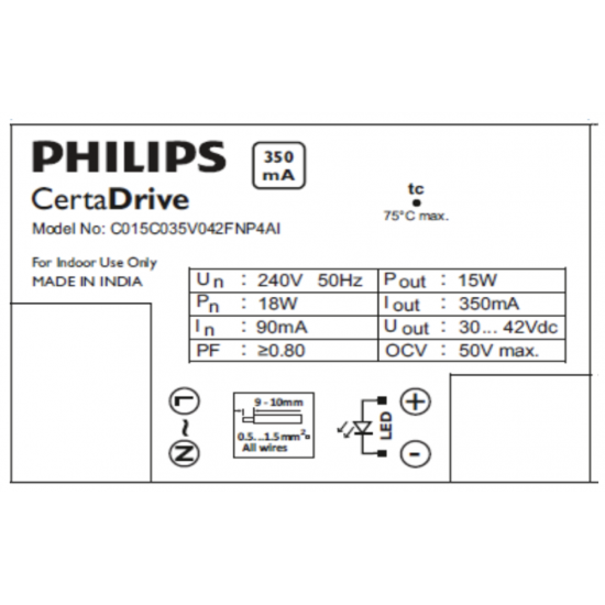 Philips CertaDrive 12W 300mA 240V - 929000959414 Philips CertaDrive 12W 300mA 240V - 929000959414