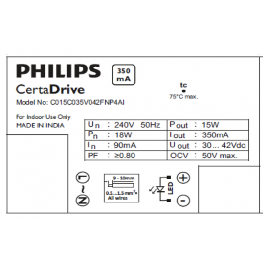 Philips CertaDrive 15W 0.35A - 929001427506 Philips CertaDrive 15W 0.35A - 929001427506