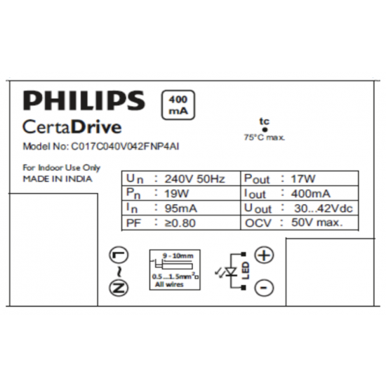 Philips CertaDrive 17W 0.4A - 929001427606 Philips CertaDrive 17W 0.4A - 929001427606